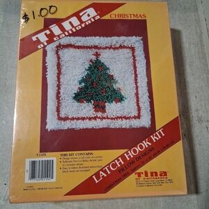 Vintage Tina Christmas Tree Latch Hook Kit NOS New Sealed 1981